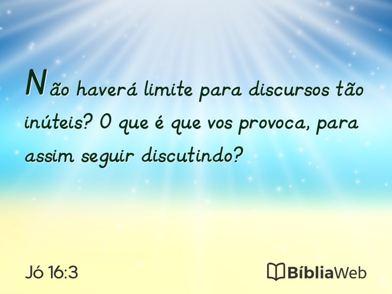 Jó 16:3 em imagem para compartilhar