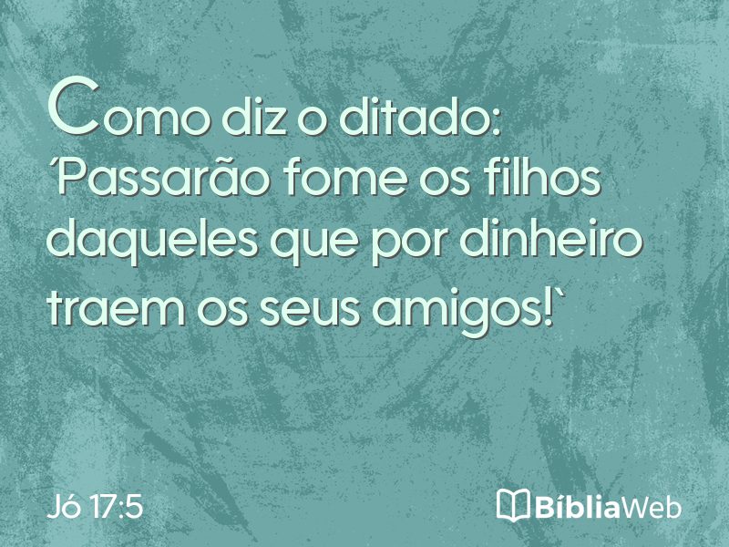 Jó 17:5 em imagem para compartilhar