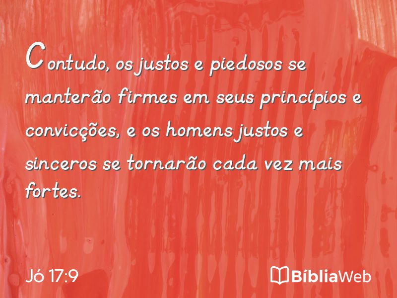 Jó 17:9 em imagem para compartilhar