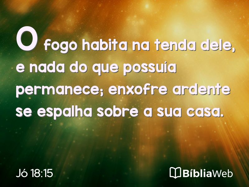 Jó 18:15 em imagem para compartilhar