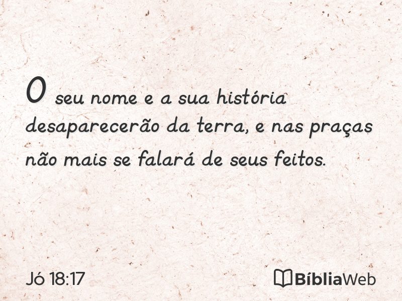 Jó 18:17 em imagem para compartilhar
