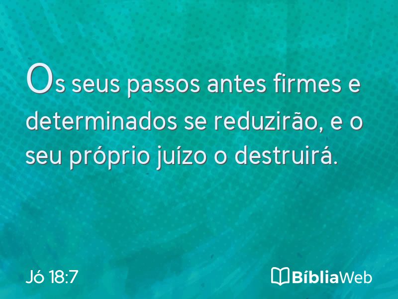 Jó 18:7 em imagem para compartilhar