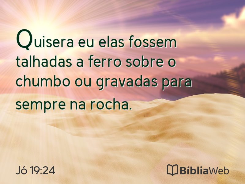 Jó 19:24 em imagem para compartilhar