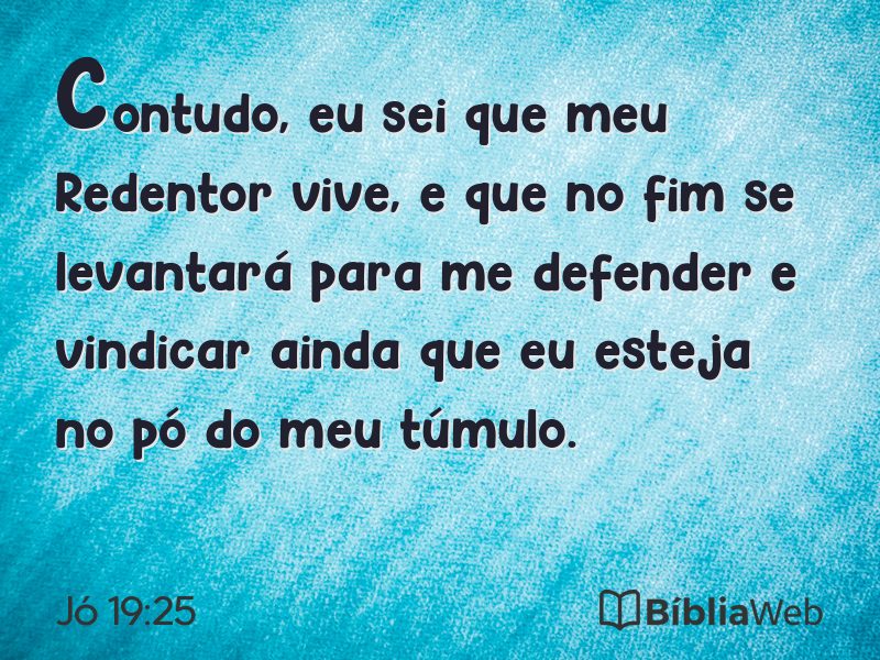 Jó 19:25 em imagem para compartilhar