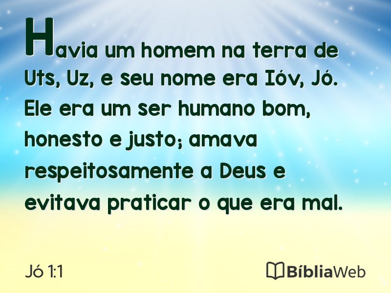 Jó 1:1 em imagem para compartilhar