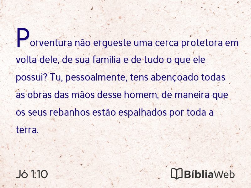Jó 1:10 em imagem para compartilhar