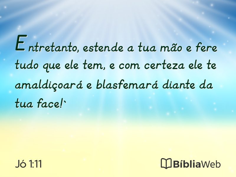 Jó 1:11 em imagem para compartilhar