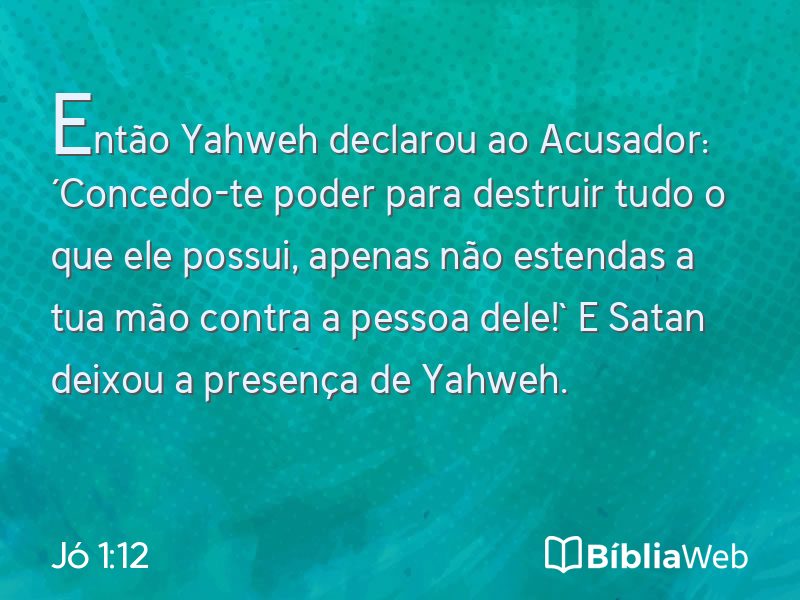 Jó 1:12 em imagem para compartilhar