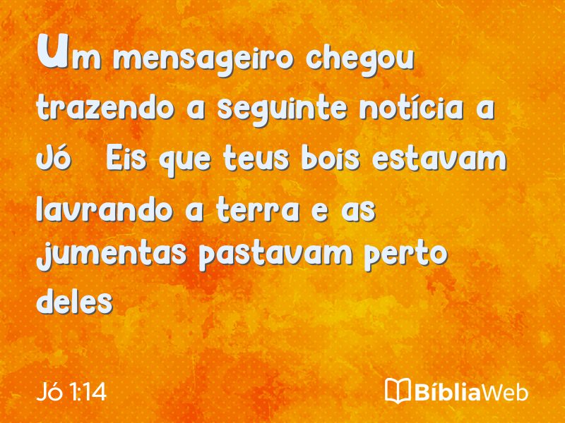 Jó 1:14 em imagem para compartilhar