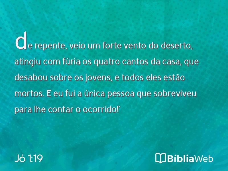 Jó 1:19 em imagem para compartilhar
