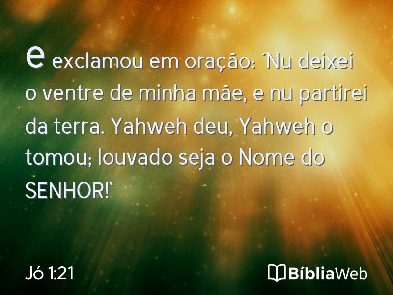 Jó 1:21 em imagem para compartilhar