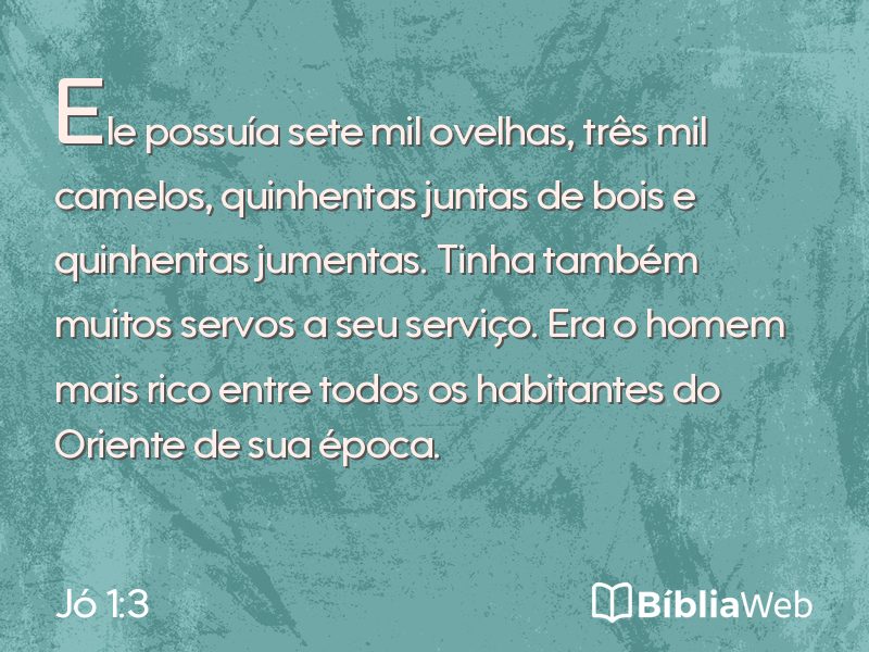 Jó 1:3 em imagem para compartilhar