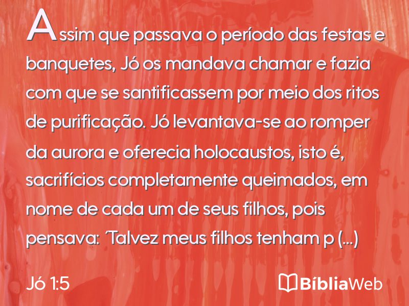 Jó 1:5 em imagem para compartilhar