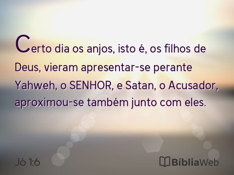 Jó 1:6 em imagem para compartilhar