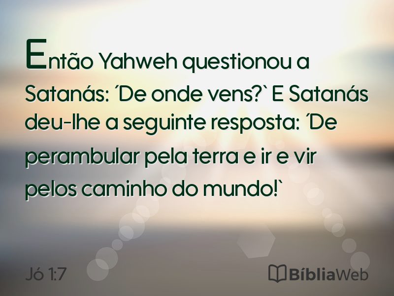 Jó 1:7 em imagem para compartilhar