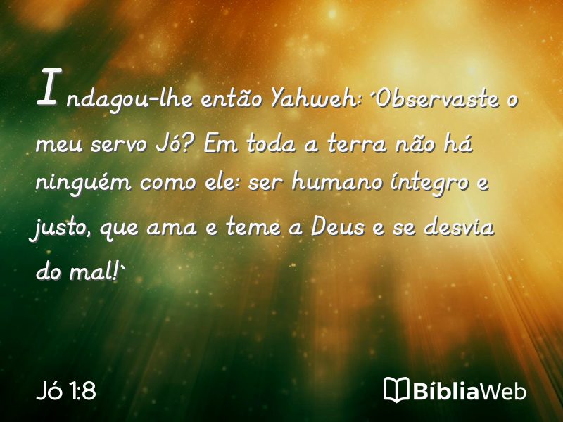 Jó 1:8 em imagem para compartilhar
