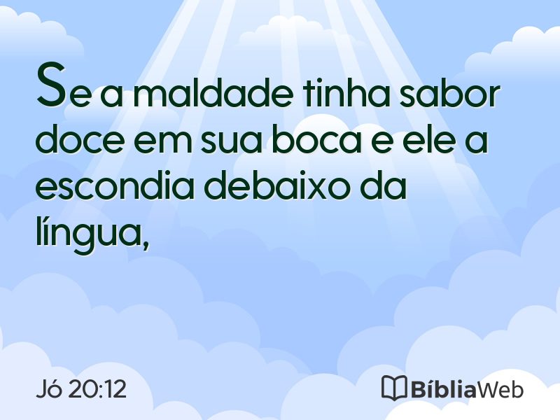 Jó 20:12 em imagem para compartilhar