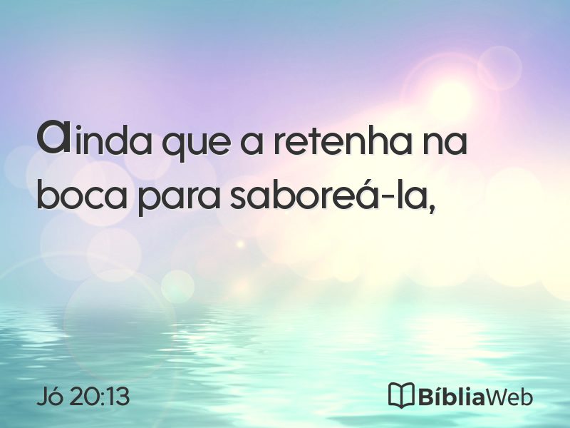 Jó 20:13 em imagem para compartilhar