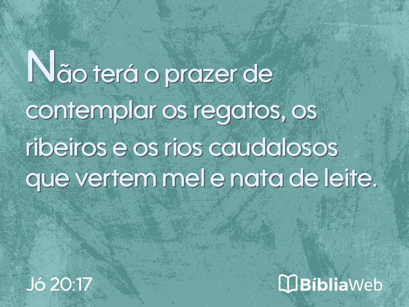 Jó 20:17 em imagem para compartilhar