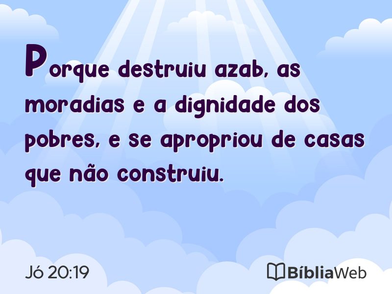 Jó 20:19 em imagem para compartilhar