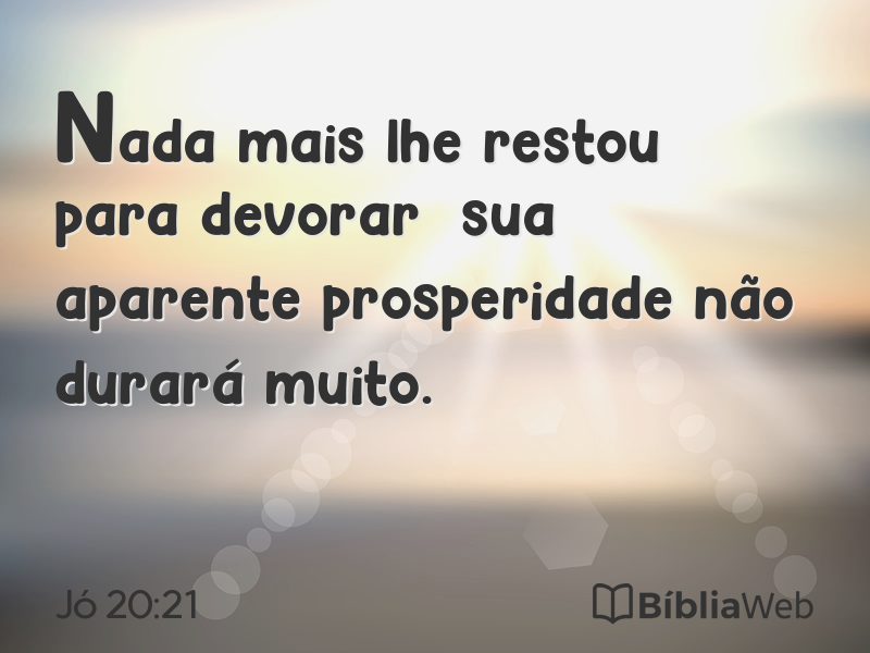 Jó 20:21 em imagem para compartilhar