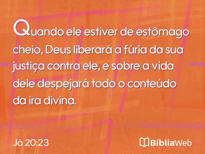 Jó 20:23 em imagem para compartilhar