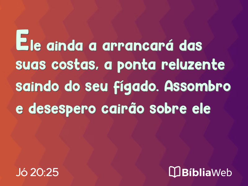 Jó 20:25 em imagem para compartilhar
