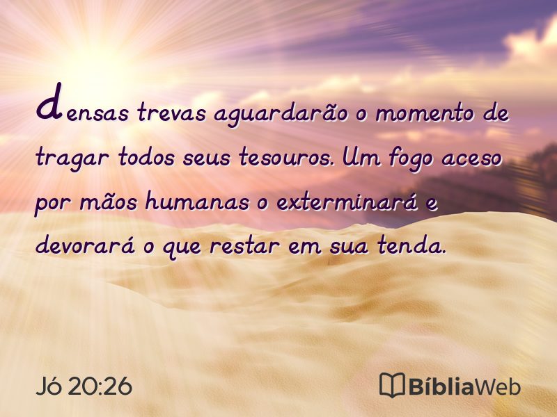 Jó 20:26 em imagem para compartilhar