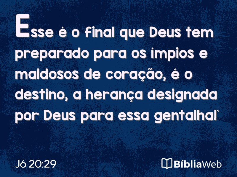 Jó 20:29 em imagem para compartilhar
