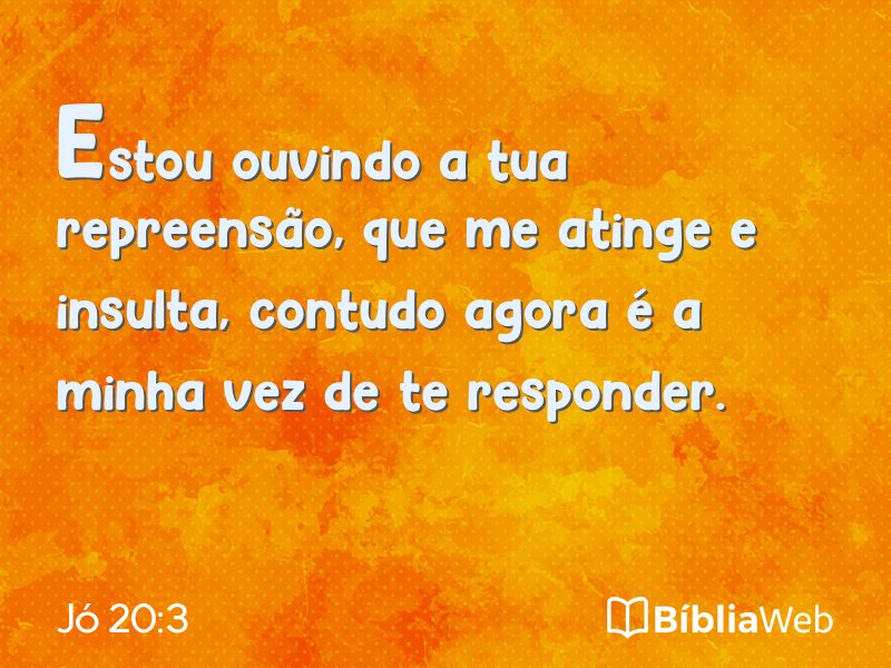Jó 20:3 em imagem para compartilhar