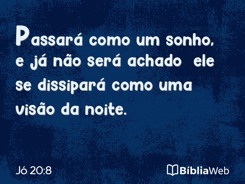 Jó 20:8 em imagem para compartilhar