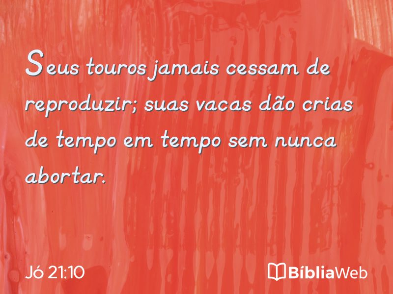 Jó 21:10 em imagem para compartilhar