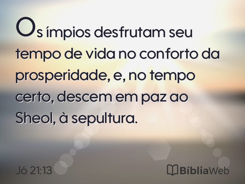 Jó 21:13 em imagem para compartilhar