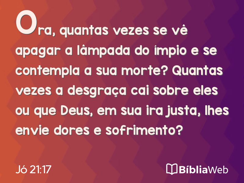 Jó 21:17 em imagem para compartilhar