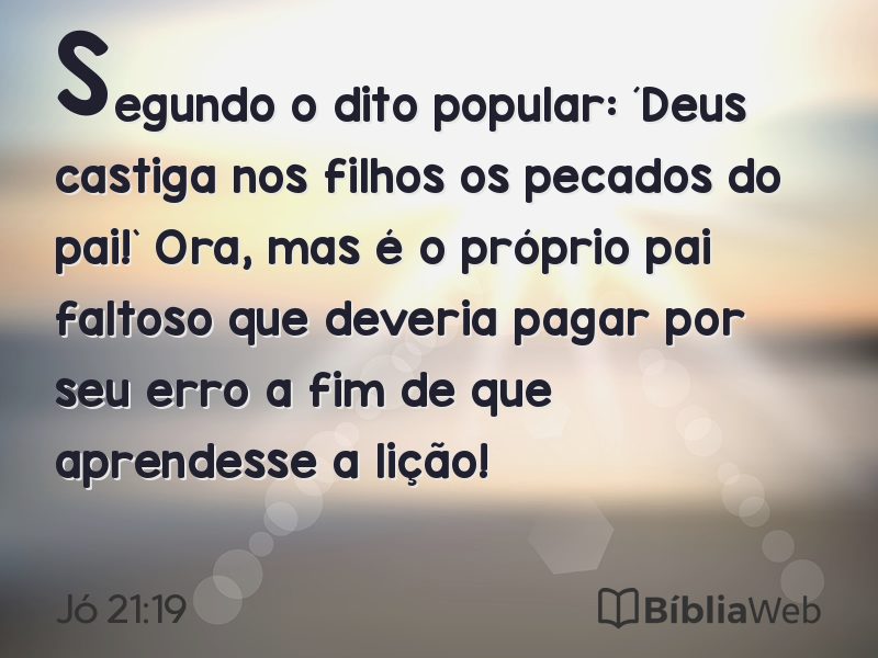 Jó 21:19 em imagem para compartilhar