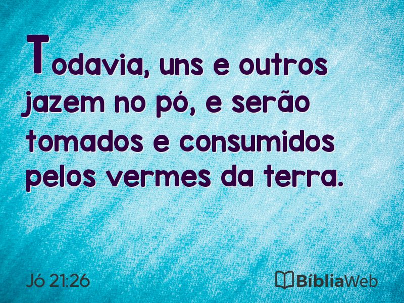 Jó 21:26 em imagem para compartilhar