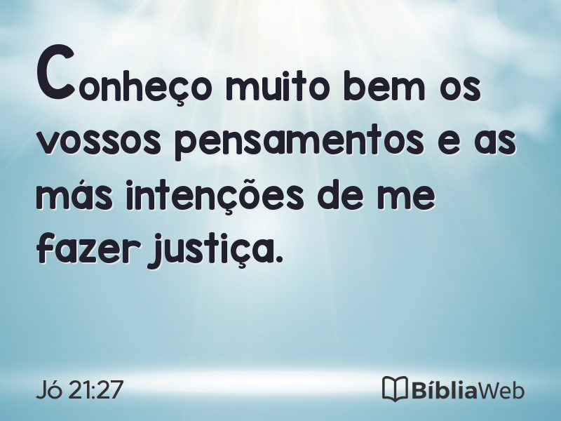 Jó 21:27 em imagem para compartilhar