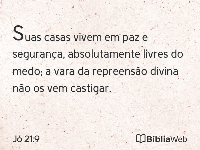 Jó 21:9 em imagem para compartilhar