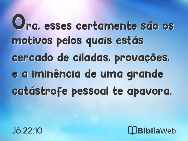Jó 22:10 em imagem para compartilhar