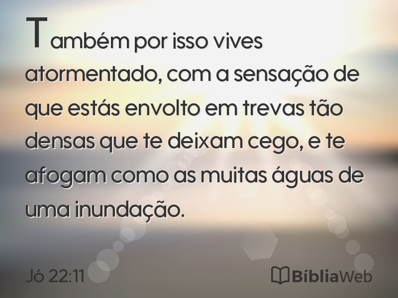 Jó 22:11 em imagem para compartilhar