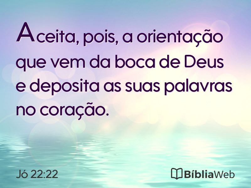 Jó 22:22 em imagem para compartilhar