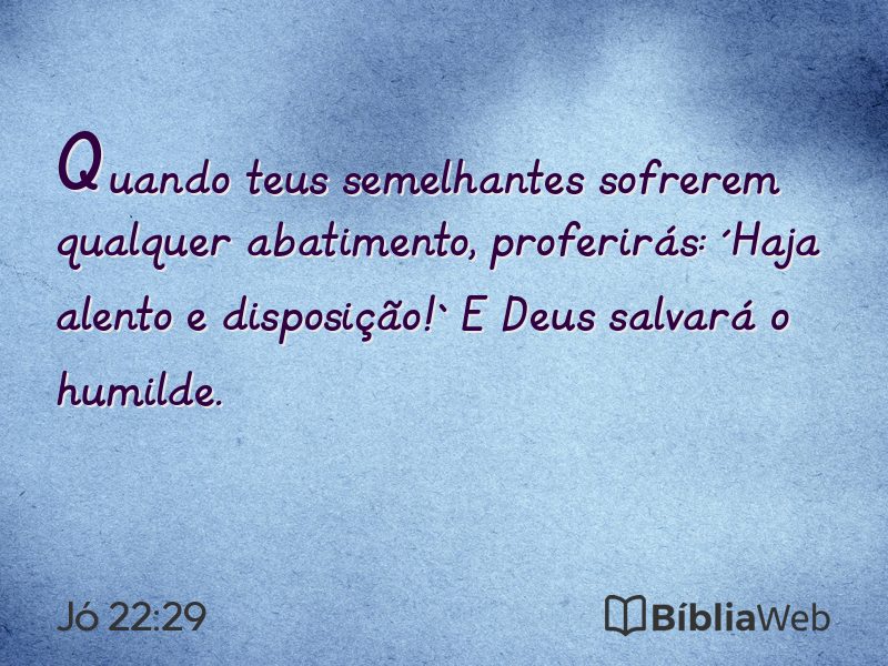 Jó 22:29 em imagem para compartilhar