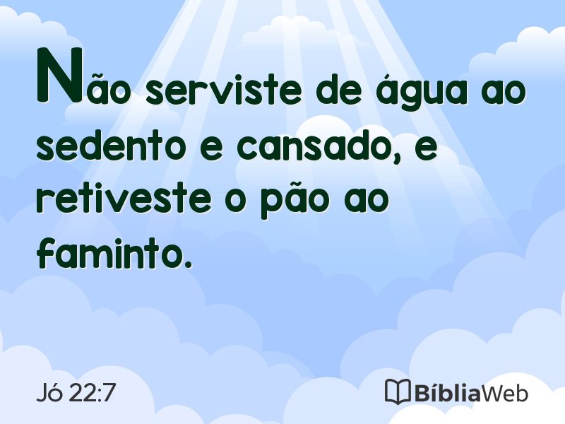 Jó 22:7 em imagem para compartilhar