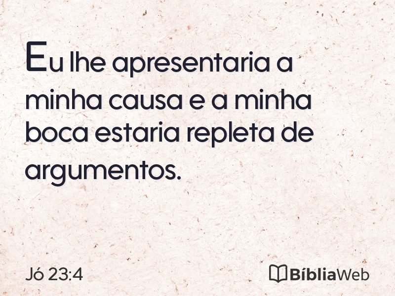 Jó 23:4 em imagem para compartilhar