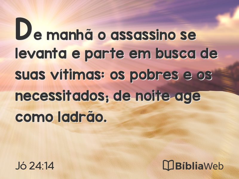 Jó 24:14 em imagem para compartilhar
