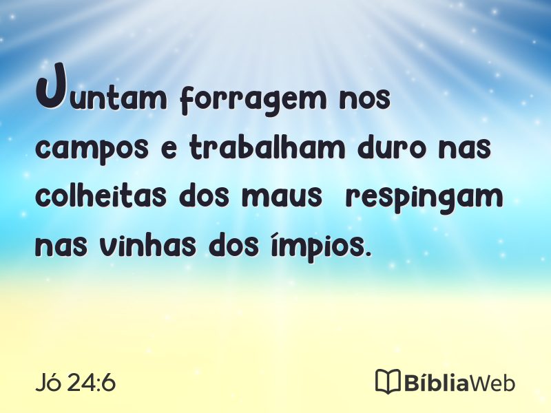 Jó 24:6 em imagem para compartilhar