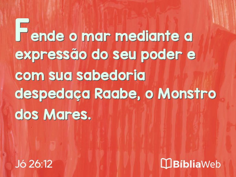 Jó 26:12 em imagem para compartilhar