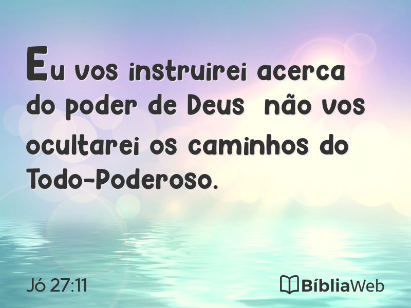 Jó 27:11 em imagem para compartilhar