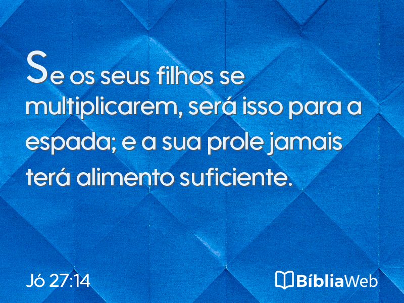 Jó 27:14 em imagem para compartilhar