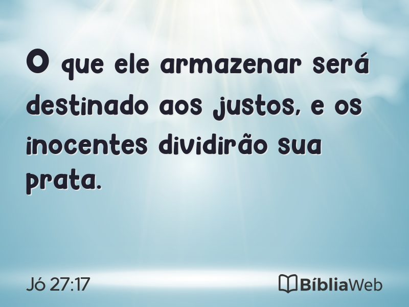 Jó 27:17 em imagem para compartilhar
